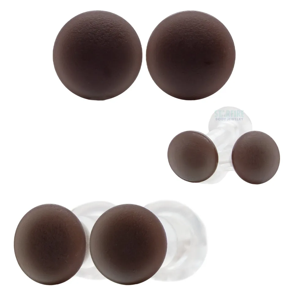 Glass Color Front Plugs - Matte Skin Tone 1