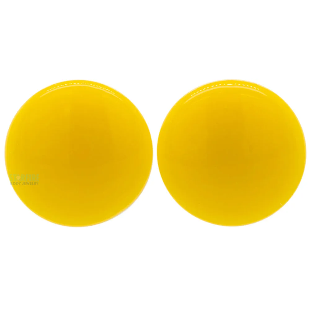 Glass Color Front Plugs - Yellow