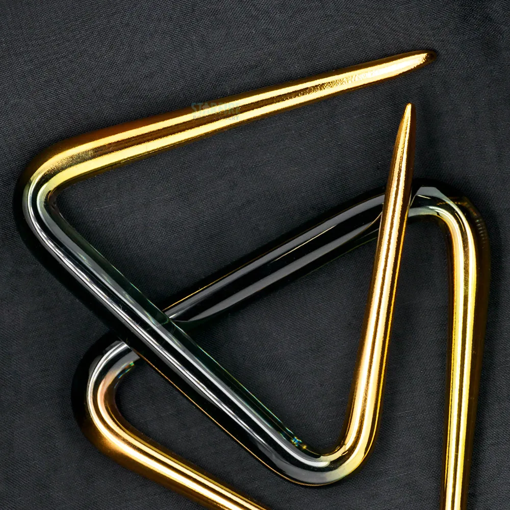 Glass Triangles - Gold Tipped Coal