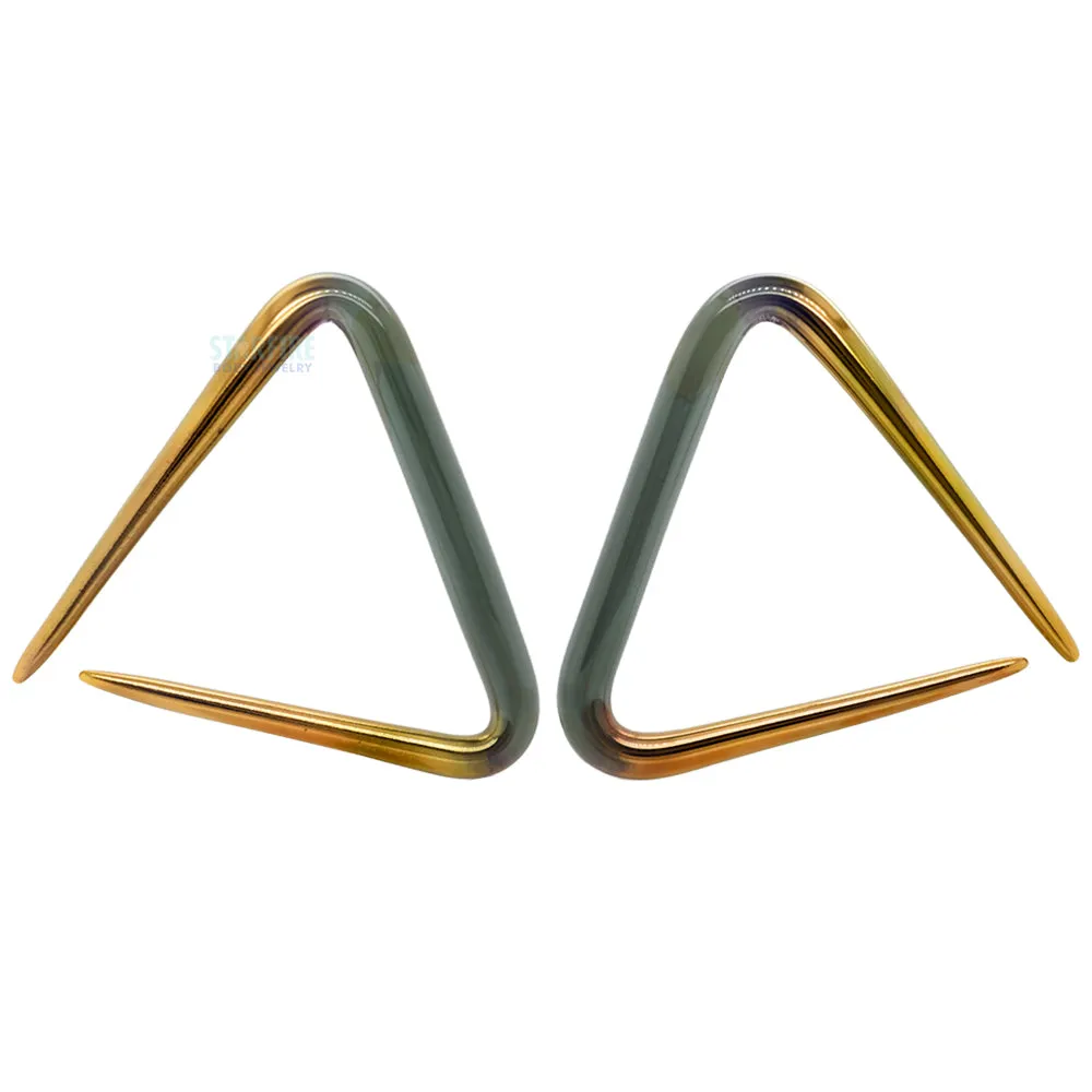 Glass Triangles - Gold Tipped Coal