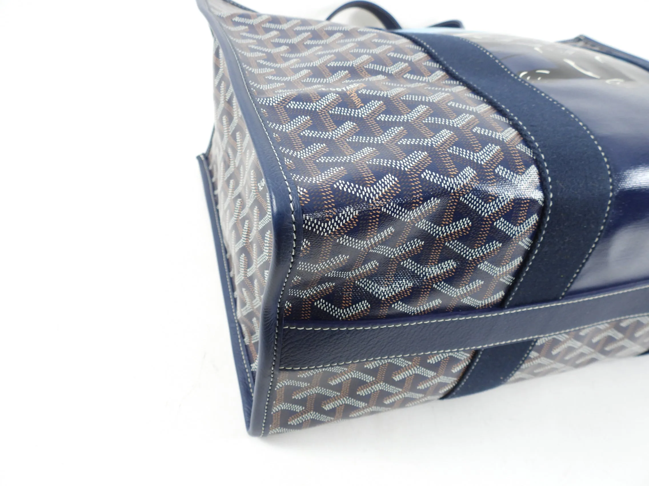 Goyard Navy Blue Vilette Tote Bag MM French Bulldog