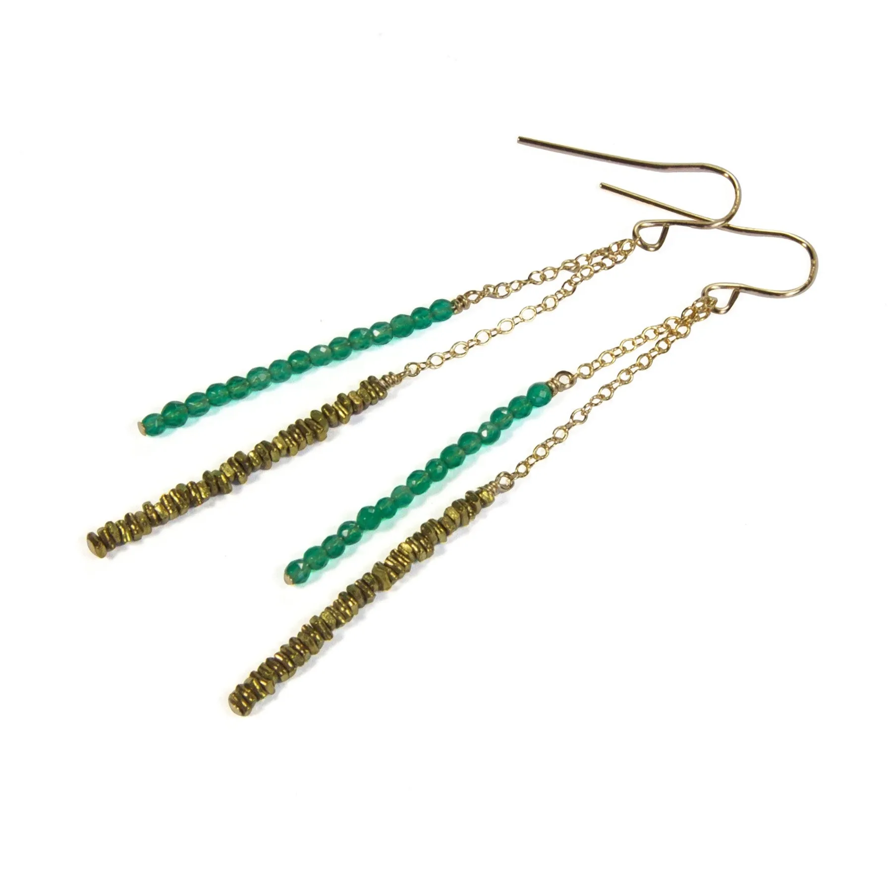 Green Agate Beaded Earrings