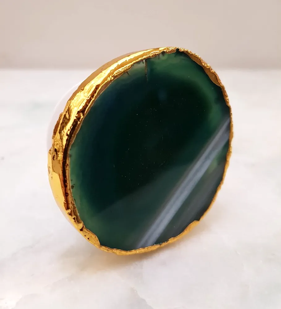 Green Agate Geode Phone Grip