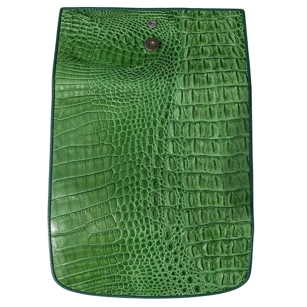 Green Crocodile Leather Long Wallet