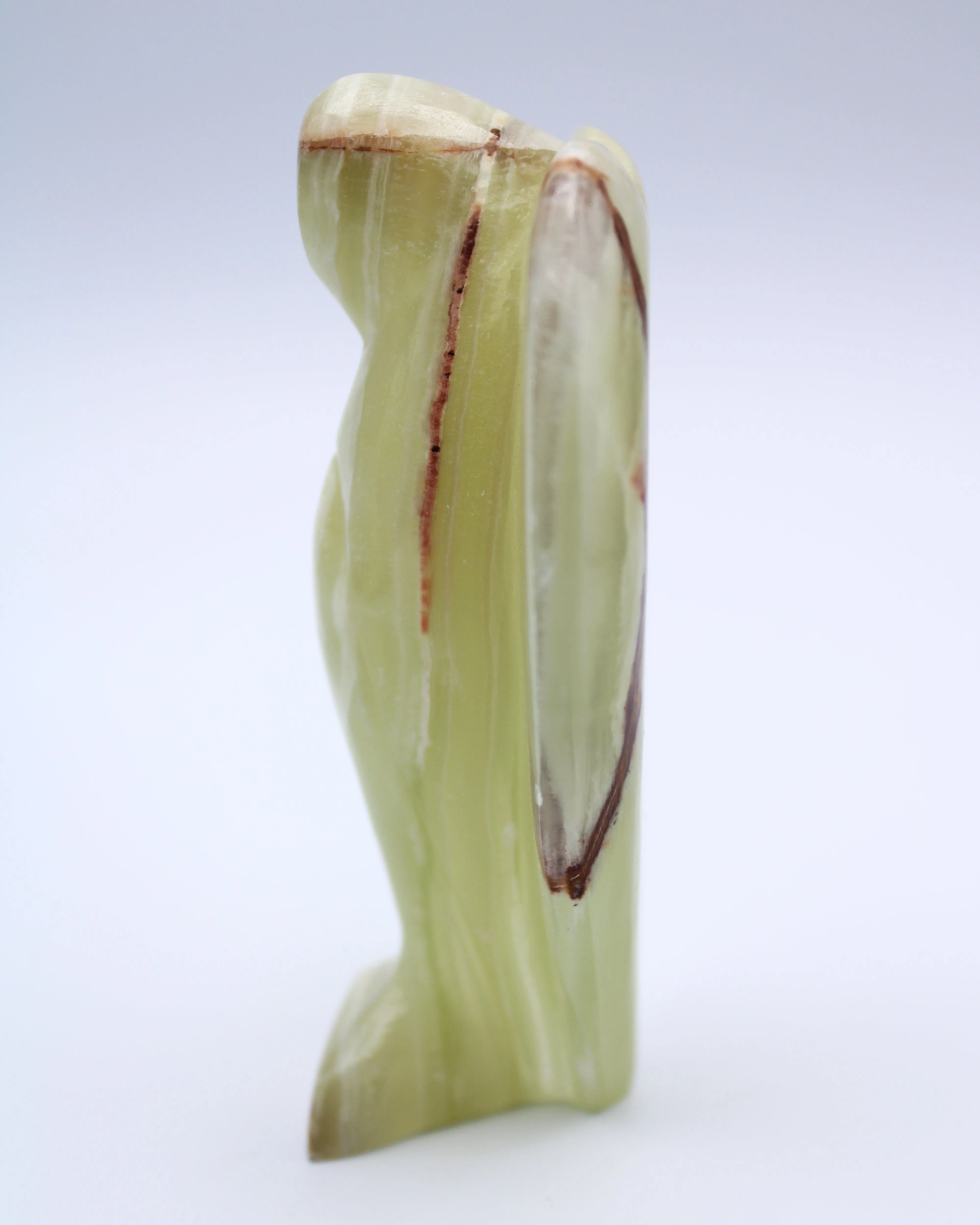 Green Onyx Angel Carving