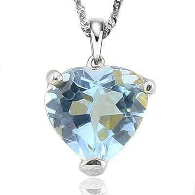 HEAVY 3/5 CARAT BLUE TOPAZ 10KT SOLID GOLD PENDANT