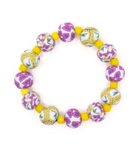 Hummingbird Large Bead Glass Bracelet