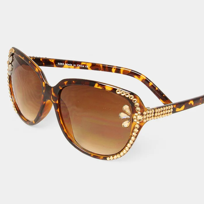 iLLASPARKZ Oversized Petal Adorned Sunglasses