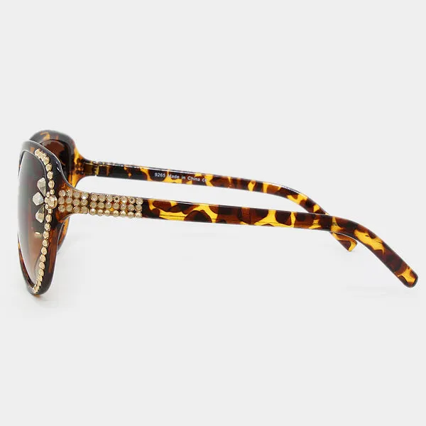 iLLASPARKZ Oversized Petal Adorned Sunglasses