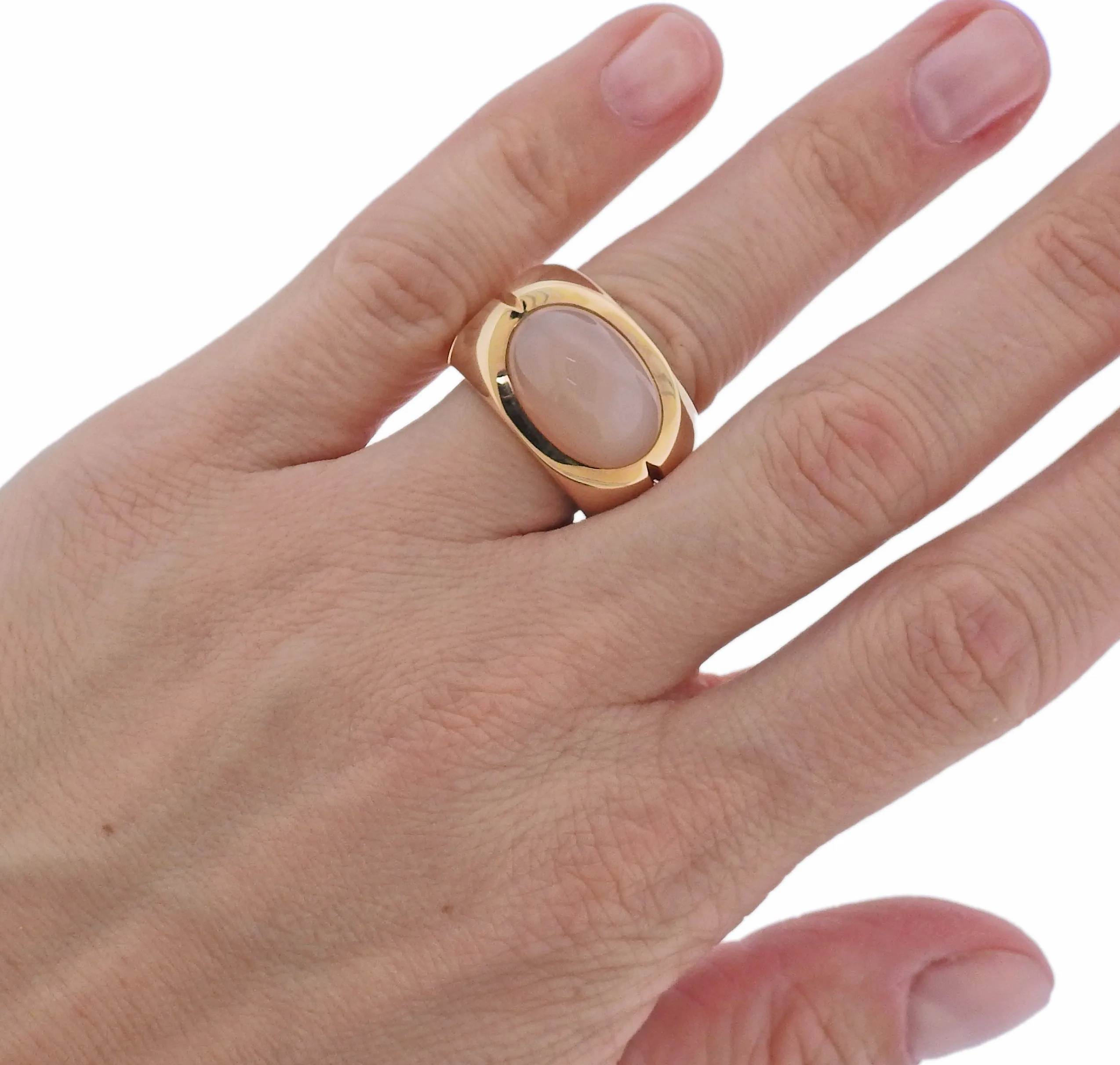 Jochen Pohl 12.47ct Peach Moonstone Rose Gold Ring