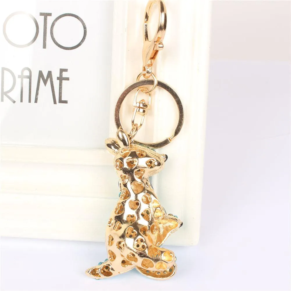 Kangaroo Rhinestone Crystal Charm Purse Pendant & Gift Key Chain