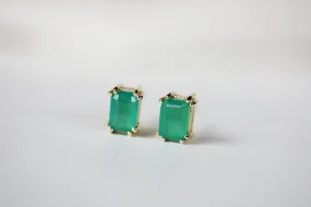 Lake Studs in Green Onyx