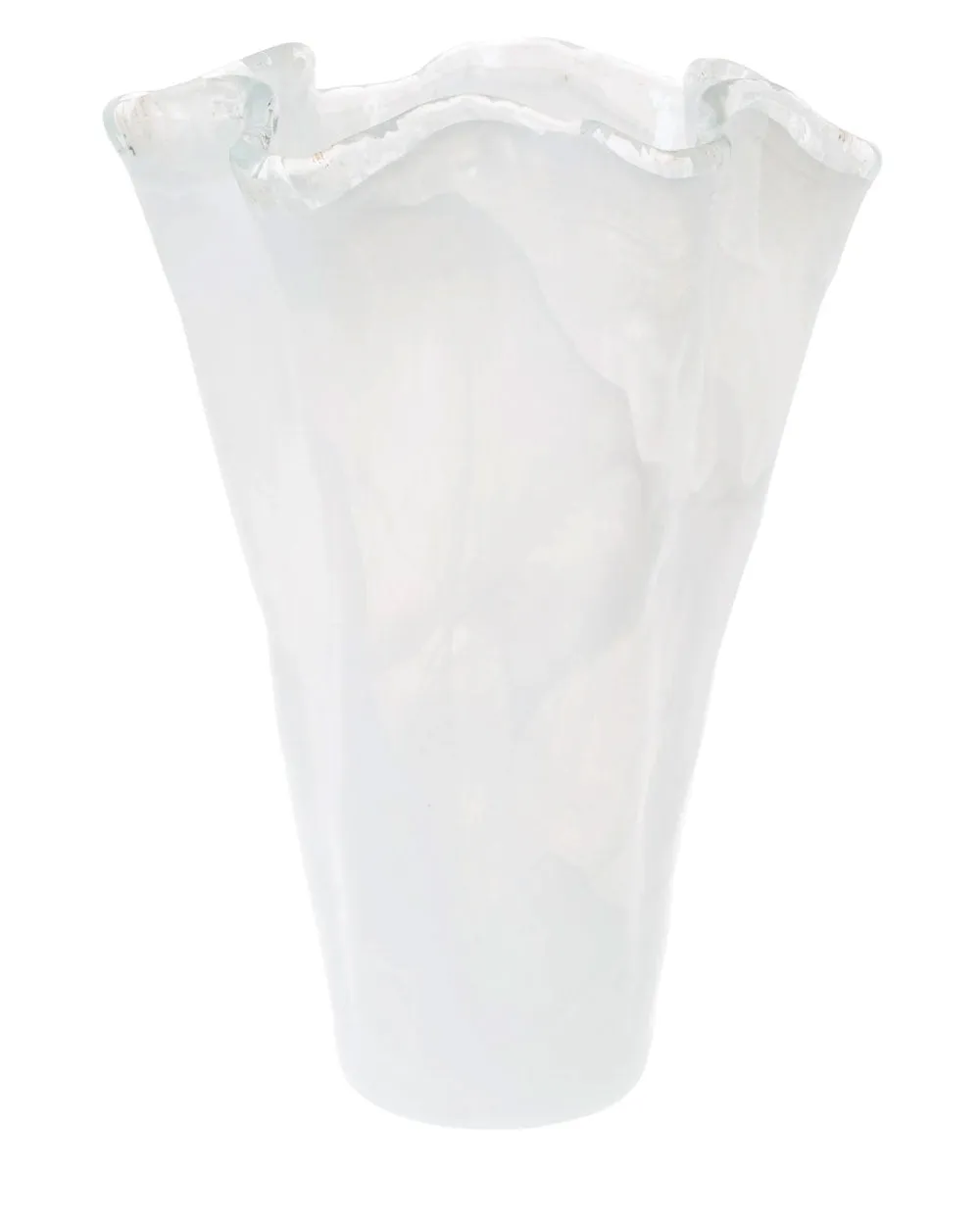 Large White Glass Vase