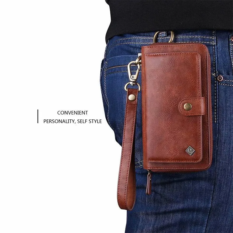 Leather Detachable Magnetic Wallet Case For Galaxy