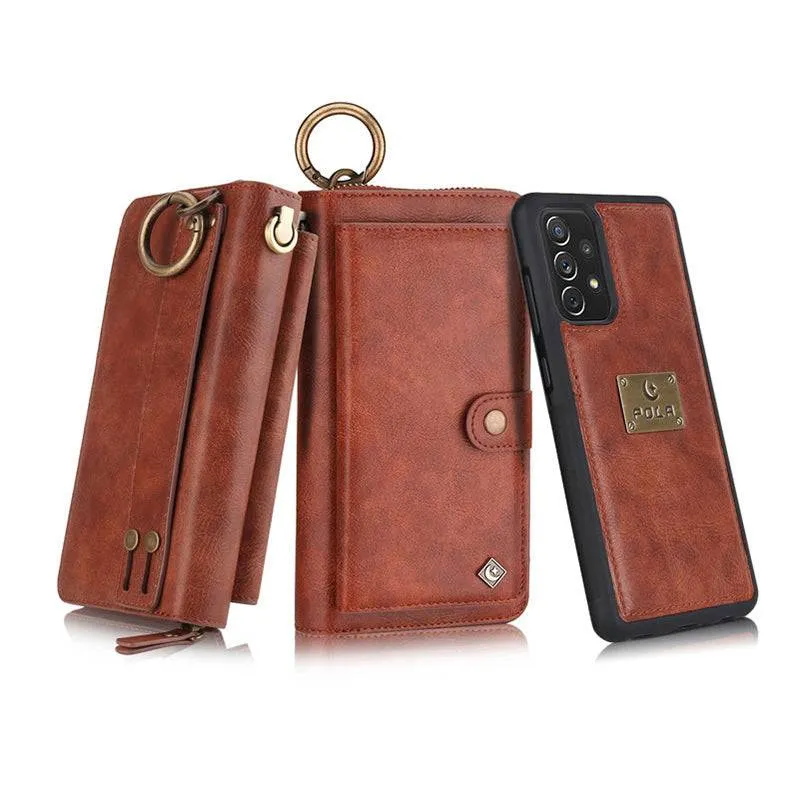 Leather Detachable Magnetic Wallet Case For Galaxy