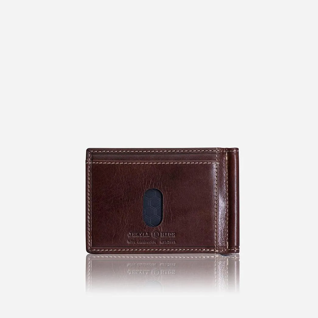 Leather Money Clip Wallet, Coffee