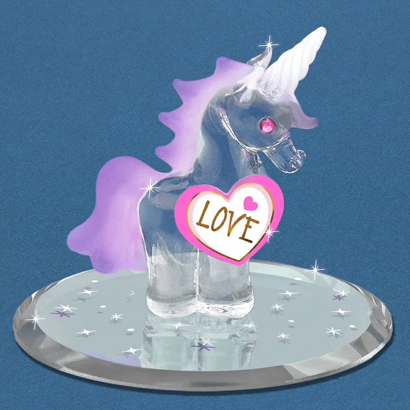 Love Glass Unicorn Figurine