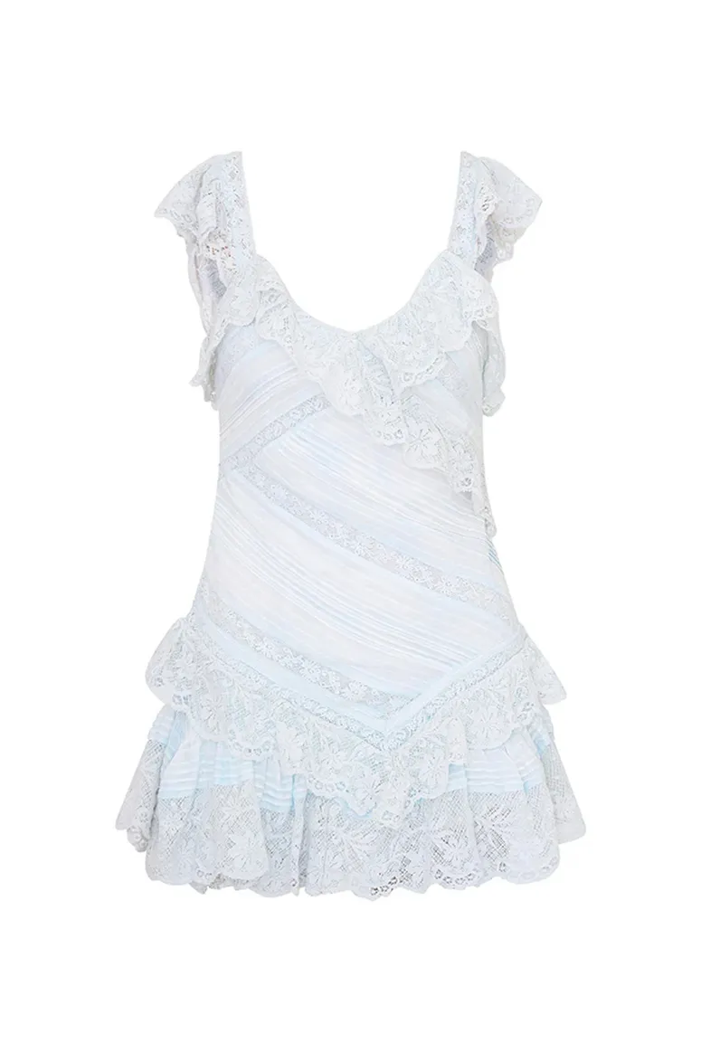 LoveShackFancy - Bensley Mini Dress - Moonstone