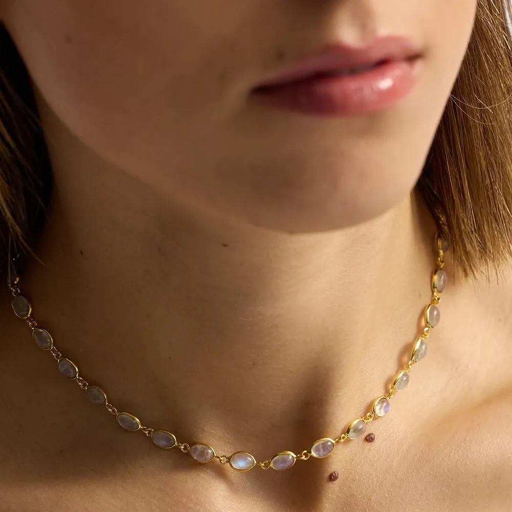 Luna Moonstone Gold Chain Necklace