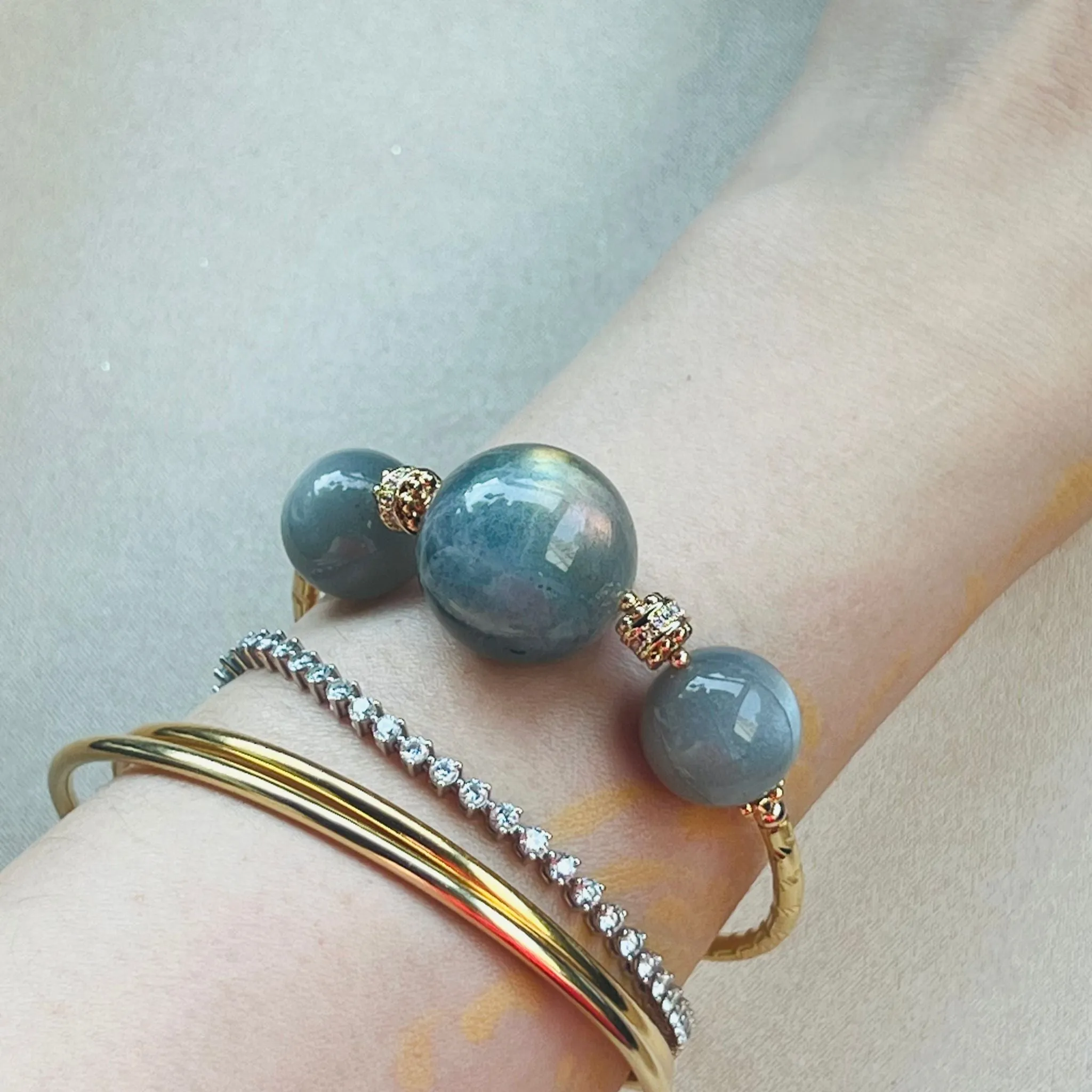 Magical Moonstone & Labradorite Diadem Bracelet