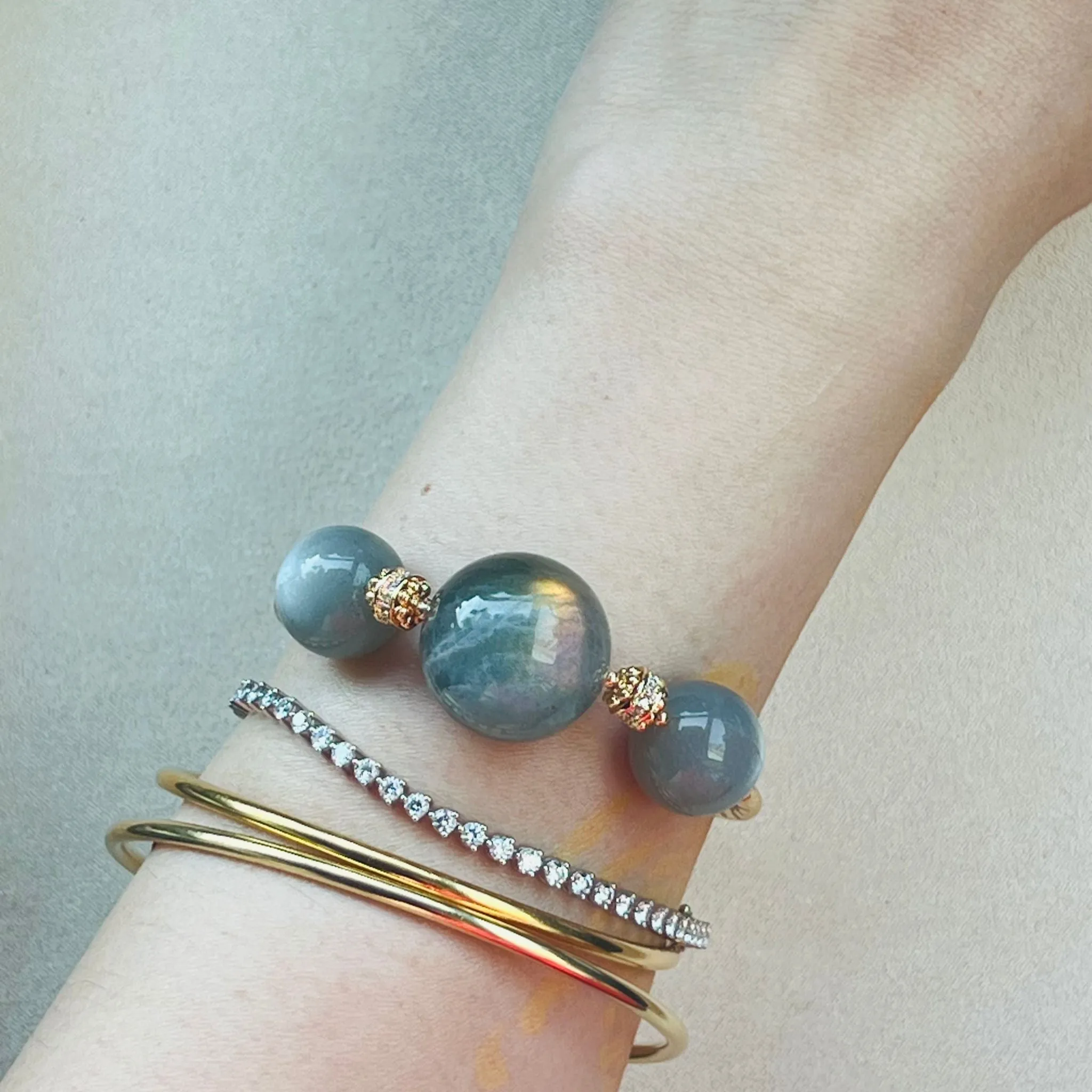 Magical Moonstone & Labradorite Diadem Bracelet