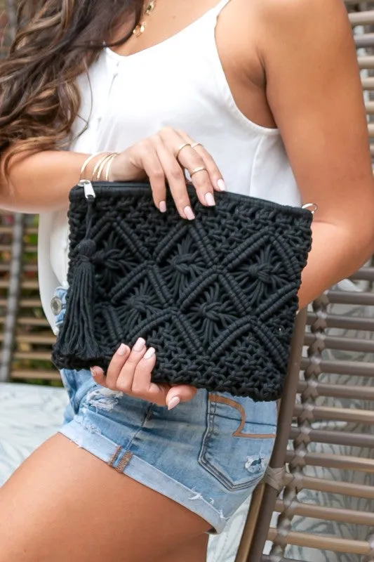 Magnolia Tassel Clutch