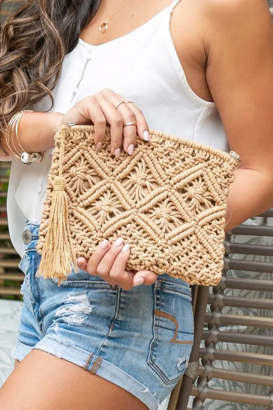 Magnolia Tassel Clutch