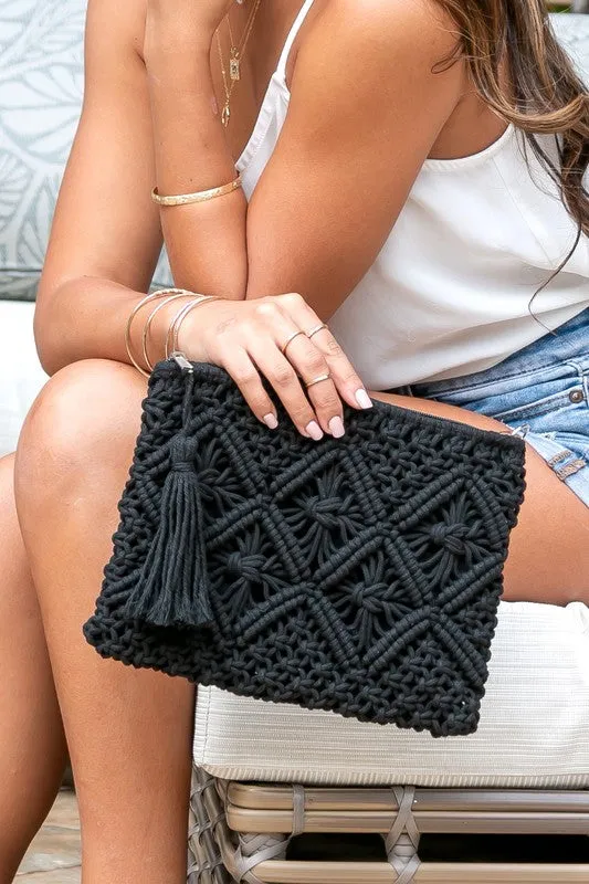 Magnolia Tassel Clutch