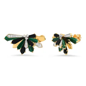 MEDIUM PENACHO STUDS ONYX & MALACHITE