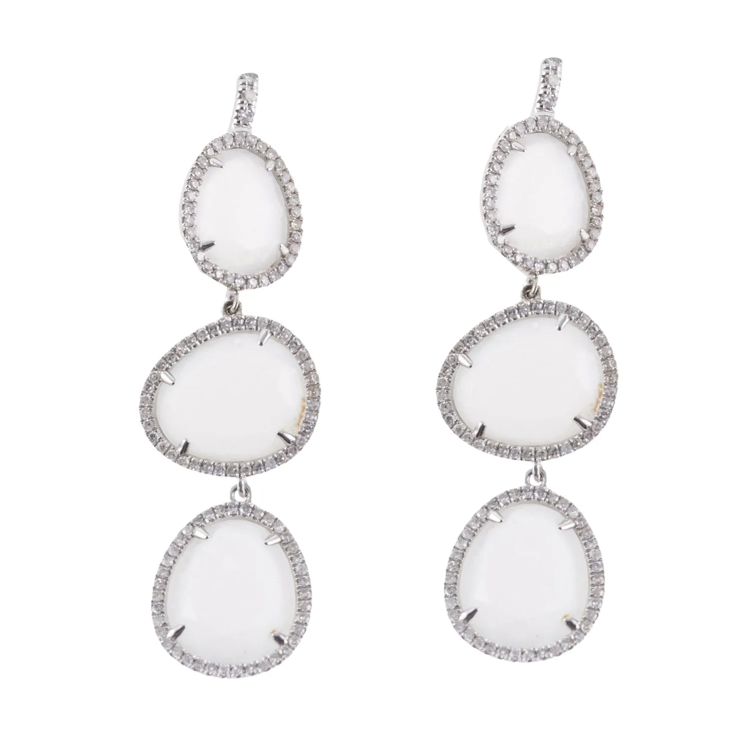 Mimi Milano Talita Moonstone Diamond Gold Drop Earrings