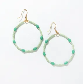 Mint Glass Hoop Dangle