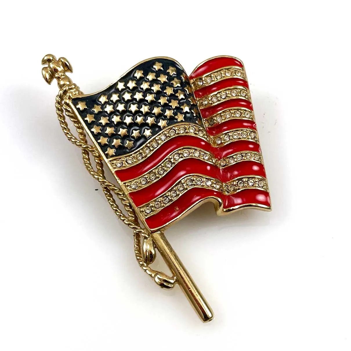 Monet American Flag Brooch United We Stand