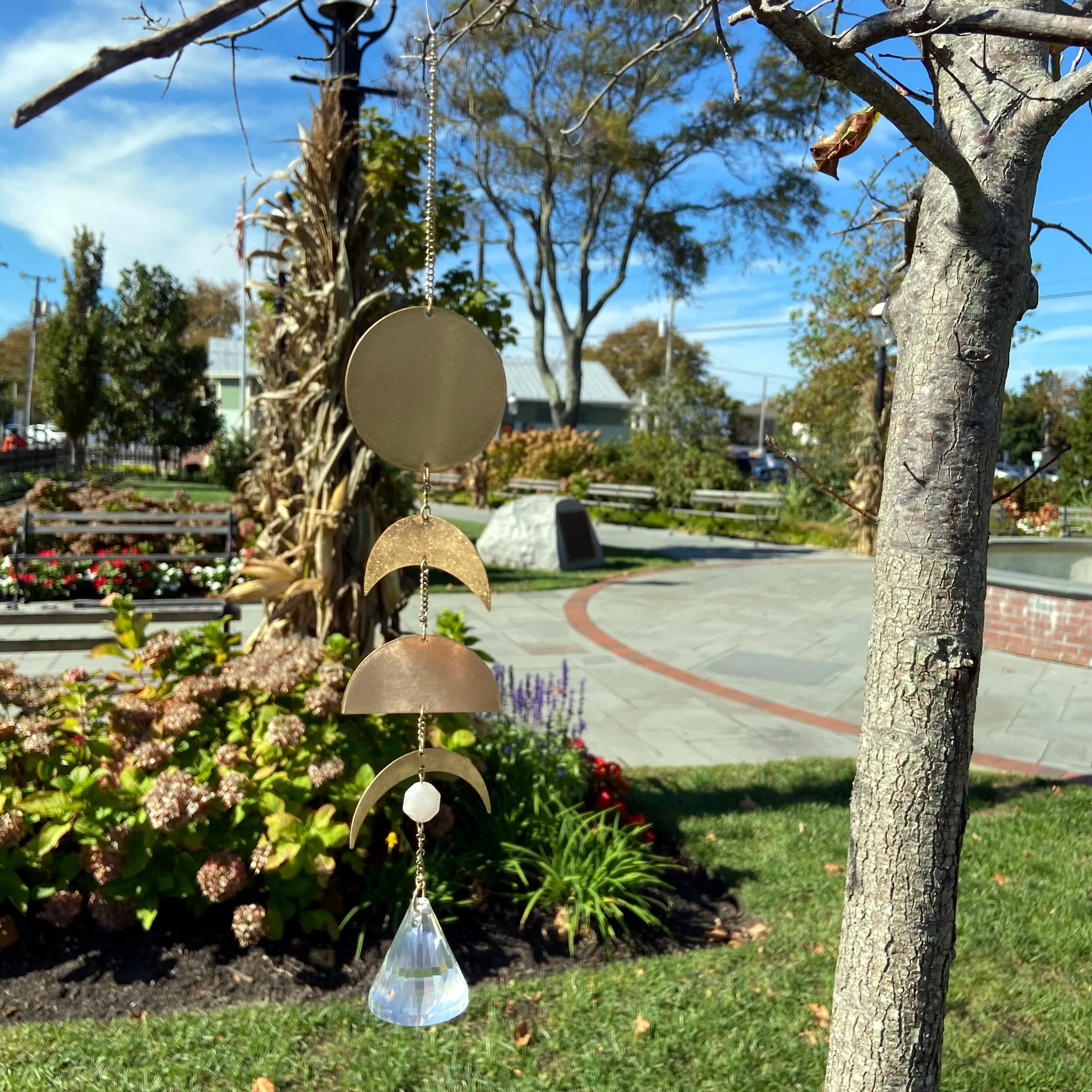 Moon Phase Moonstone Suncatcher