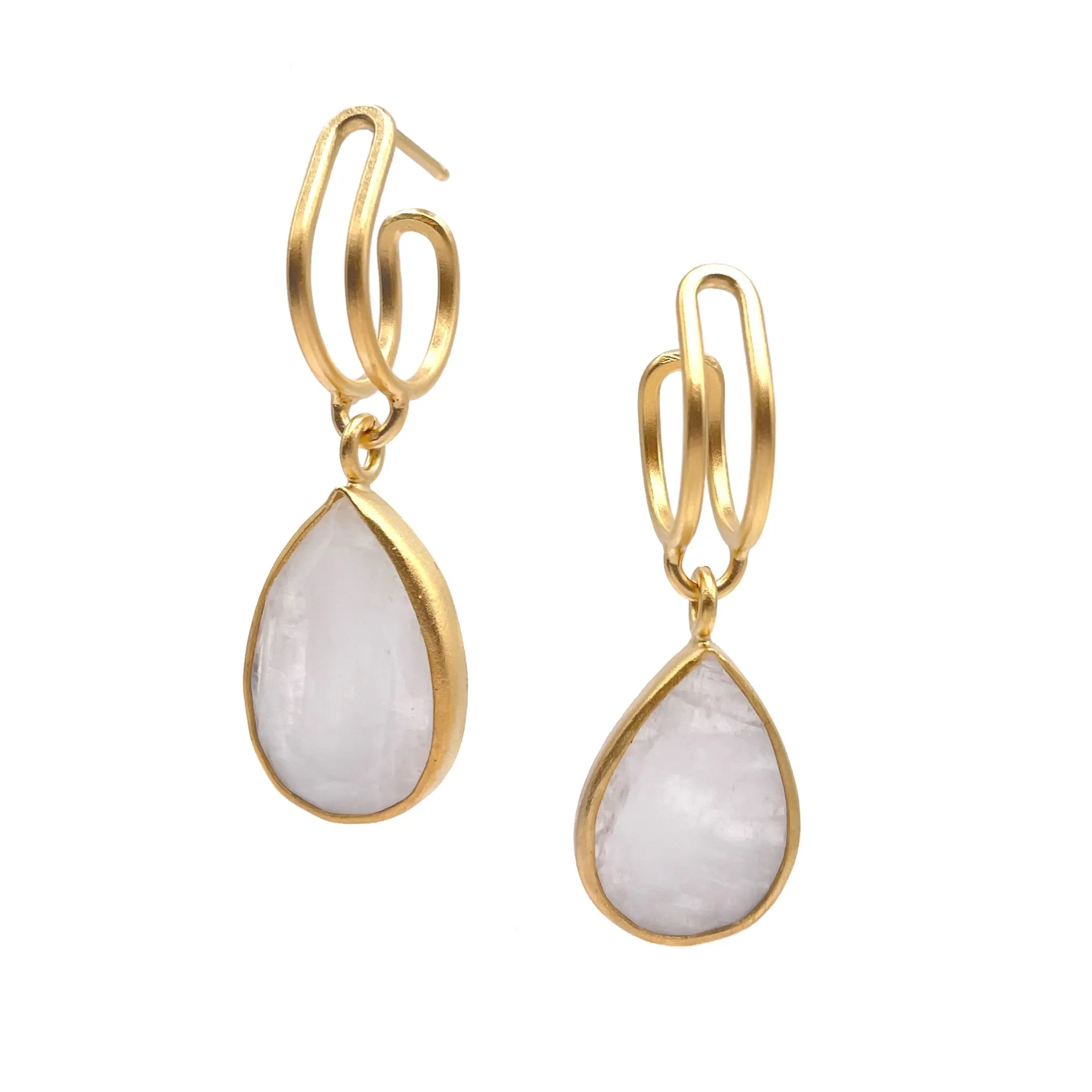 Moonstone Link Hoops