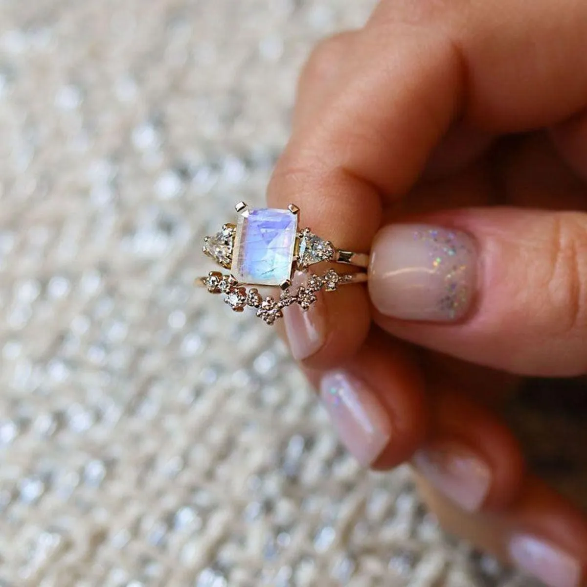 Moonstone Sapphire Muse Ring