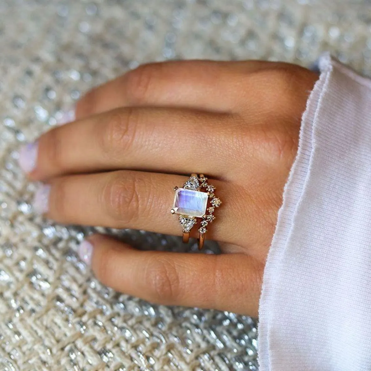 Moonstone Sapphire Muse Ring