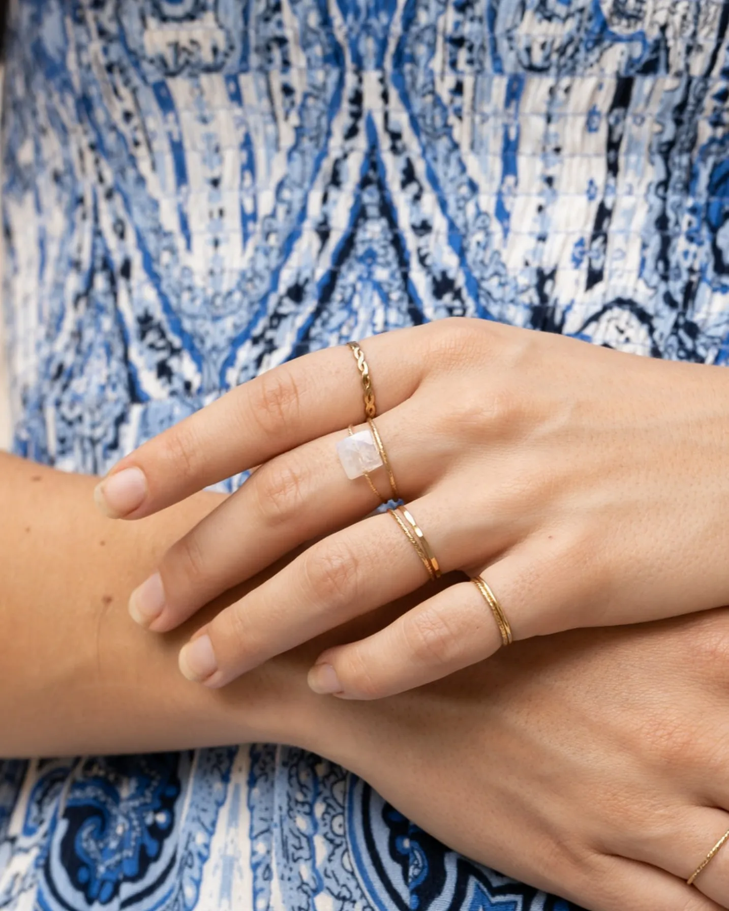 Moonstone Square Daily Serenity Ring