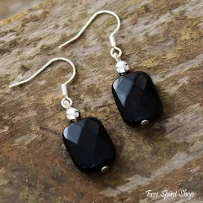 Natural Black Onyx Drop Earrings