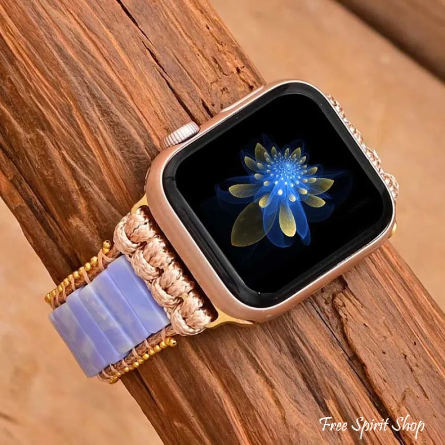 Natural Purple Agate Apple Watch Band