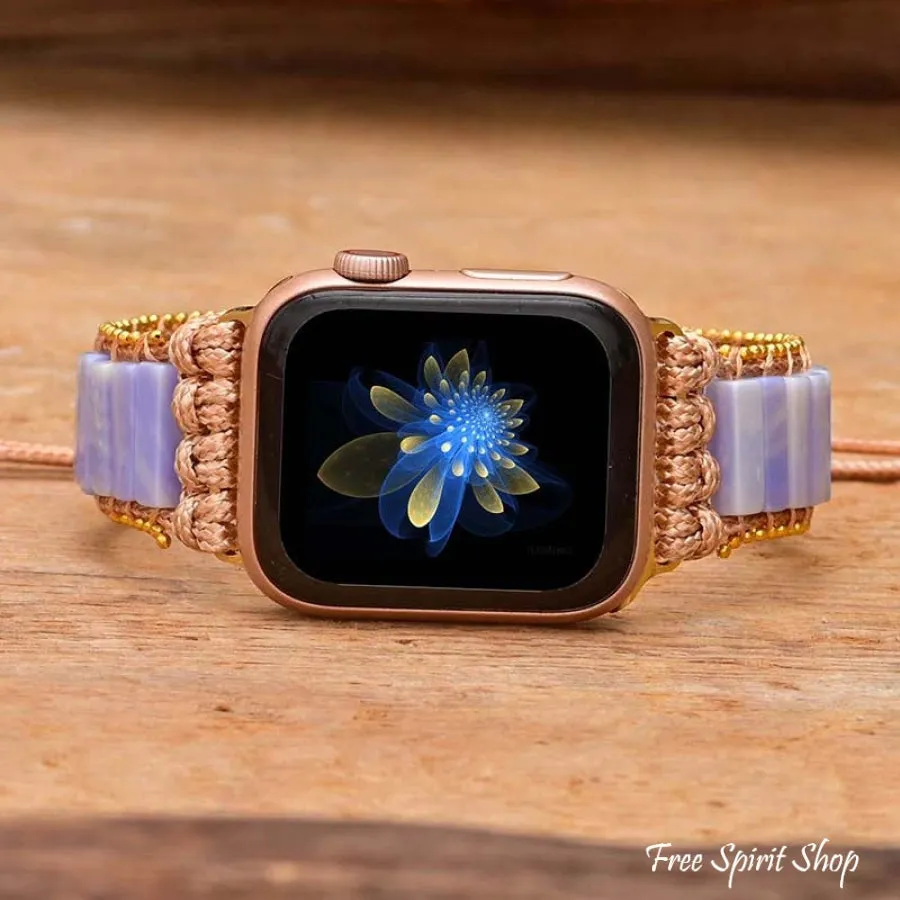 Natural Purple Agate Apple Watch Band