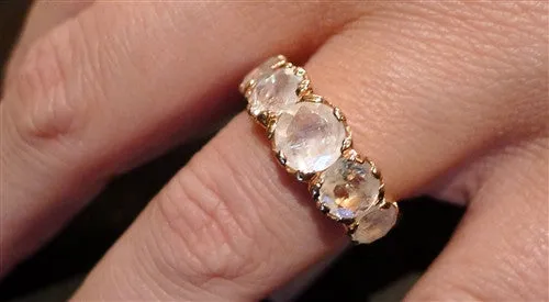 Nava Zahavi Rainbow Moonstone Ring in 14K Rose Gold