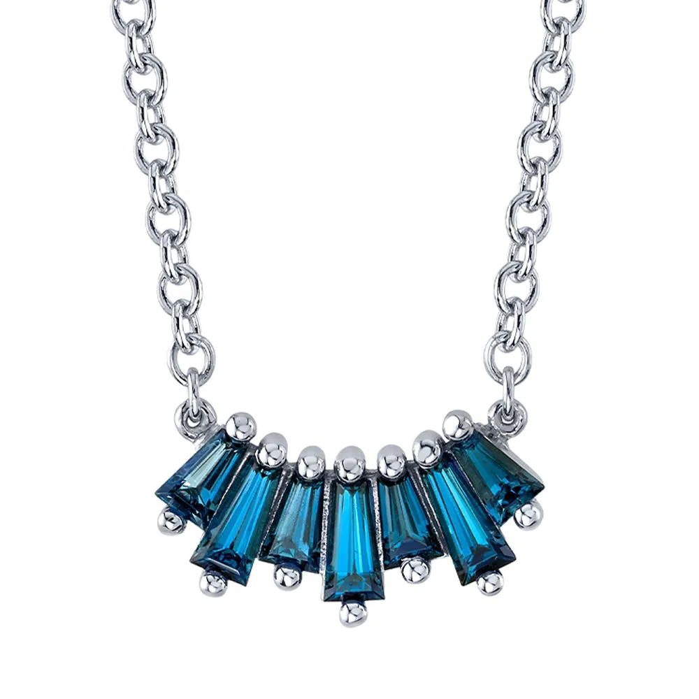 Oceane 7 Necklace in Gold with London Blue Topaz