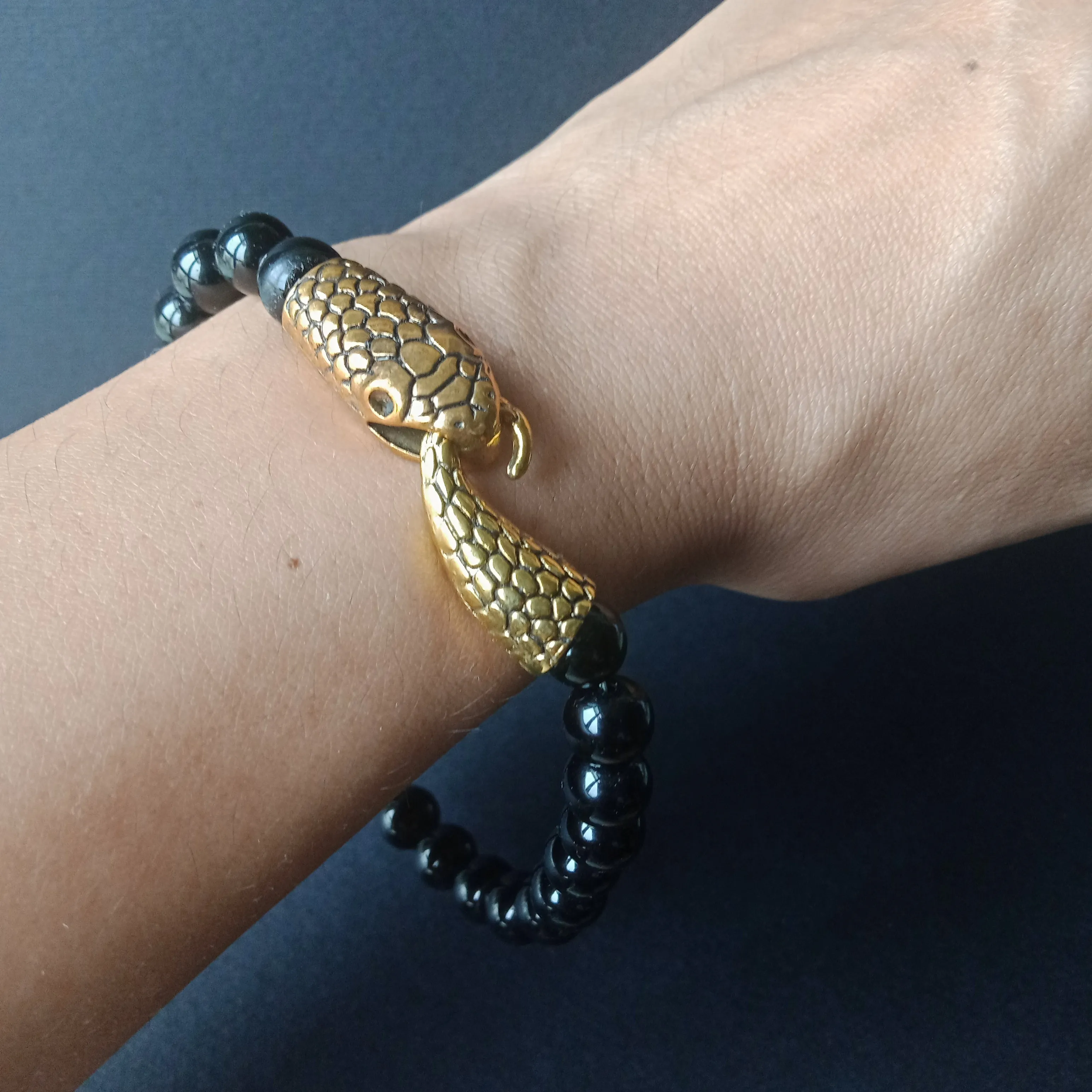 Ouroboros onyx bracelet