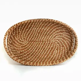 Oval Pine Needle Tray Basket