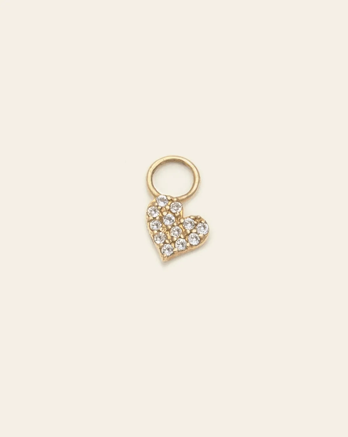 Pave Heart Earring Charm - 10k Solid Gold