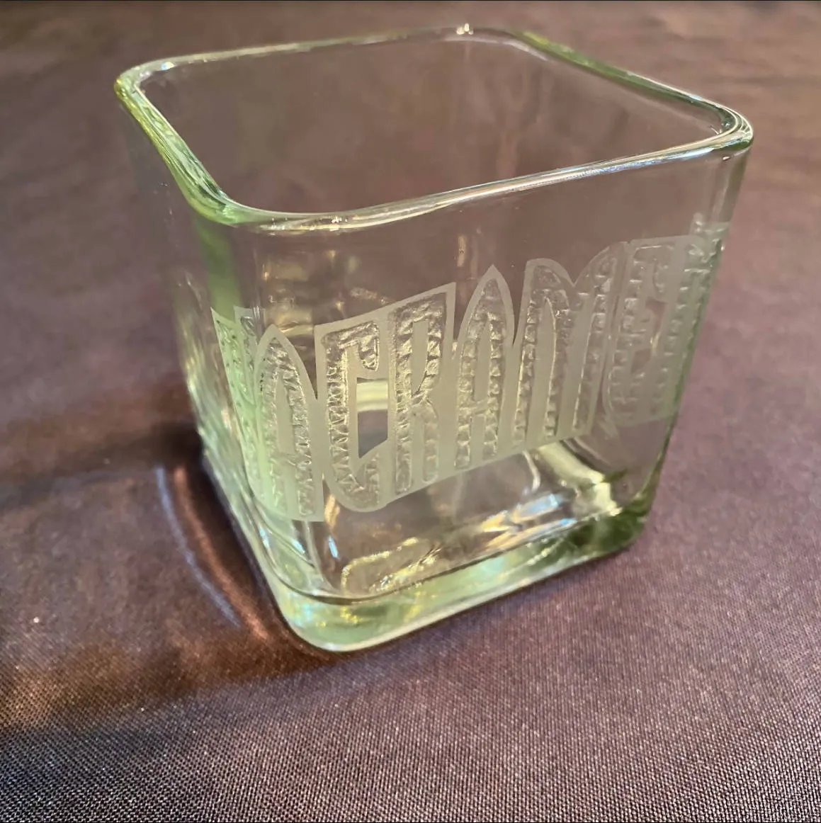 Peace Core Glass Art - Sandblast-Etched Glass Sacramento Candle Holder