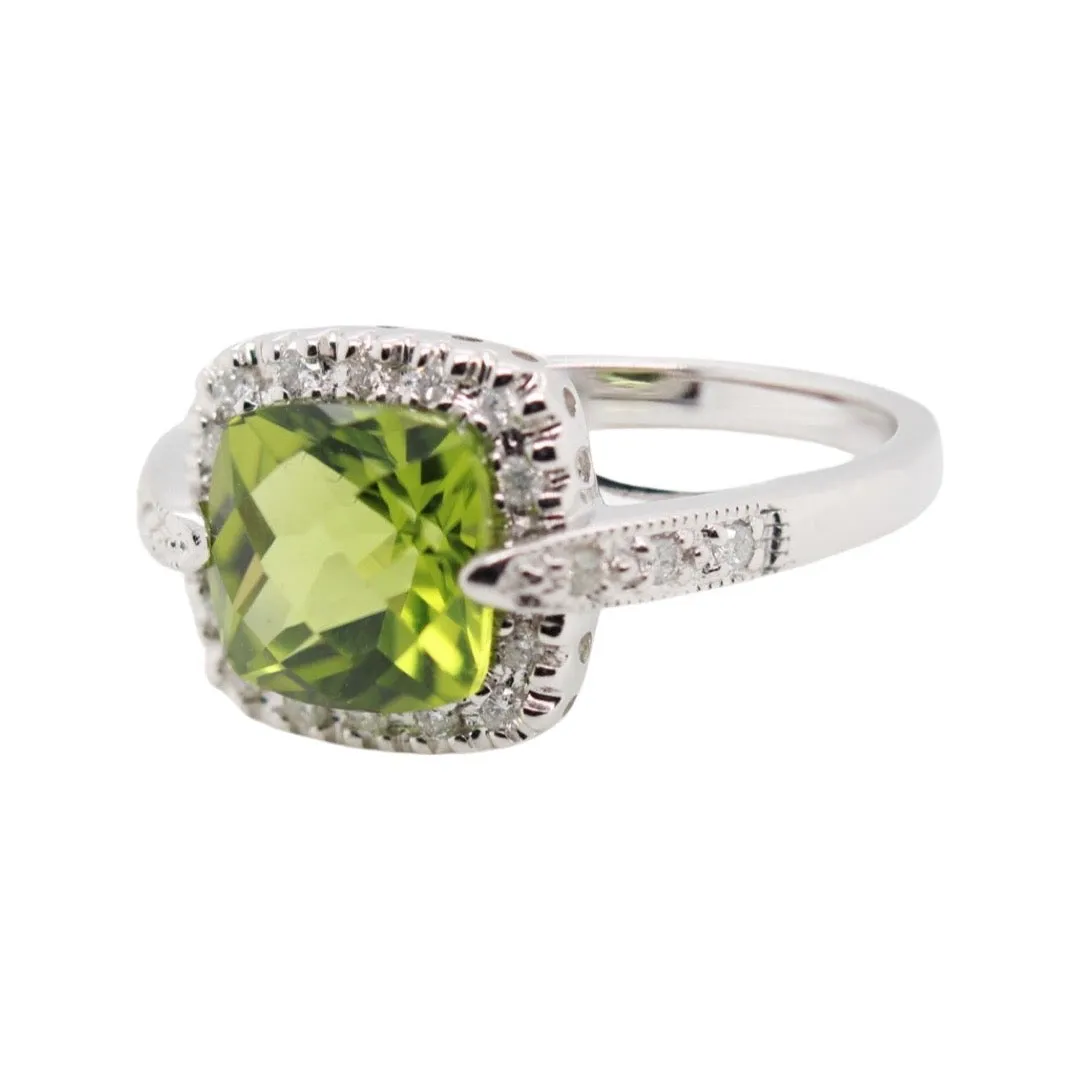 Peridot and Diamond Ring