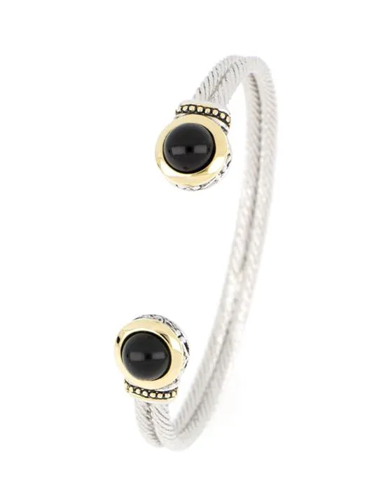 Perola Black Onyx Cuff Bracelet