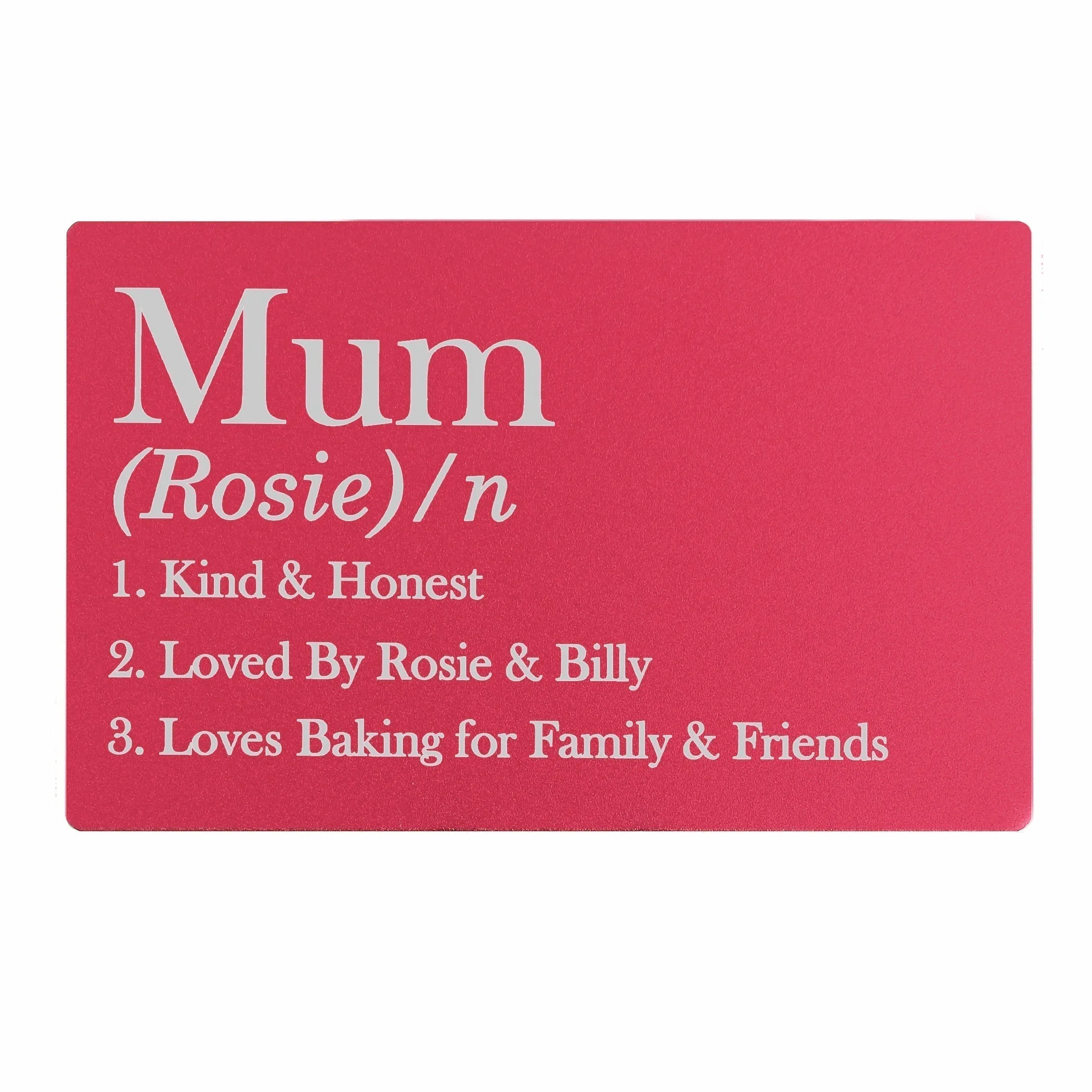 Personalised Definition Cerise Wallet Card