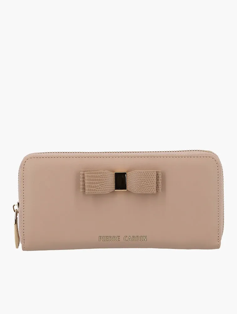 Pierre Carid Valerie Zip Around Wallet Nude Snak Nude